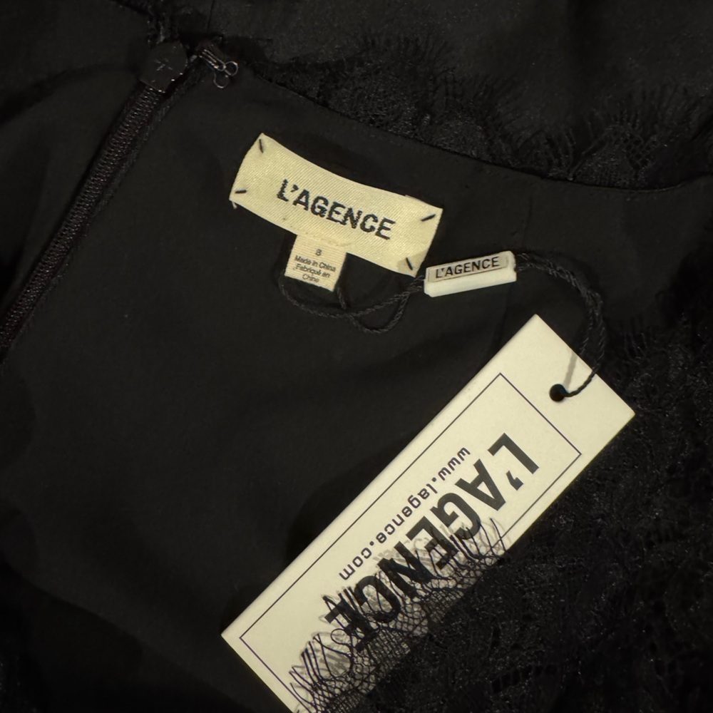 L’Agence Loyal Lace Trim Skirt in Black. - Picture 8 of 10